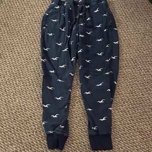 Hollister Kids Dark Blue Joggers with White Seagull Pattern